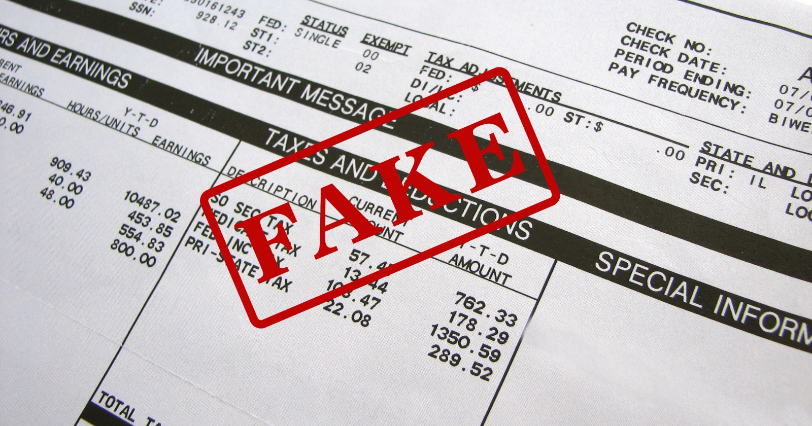 The fastest way to catch a fake pay stub is the bank statement